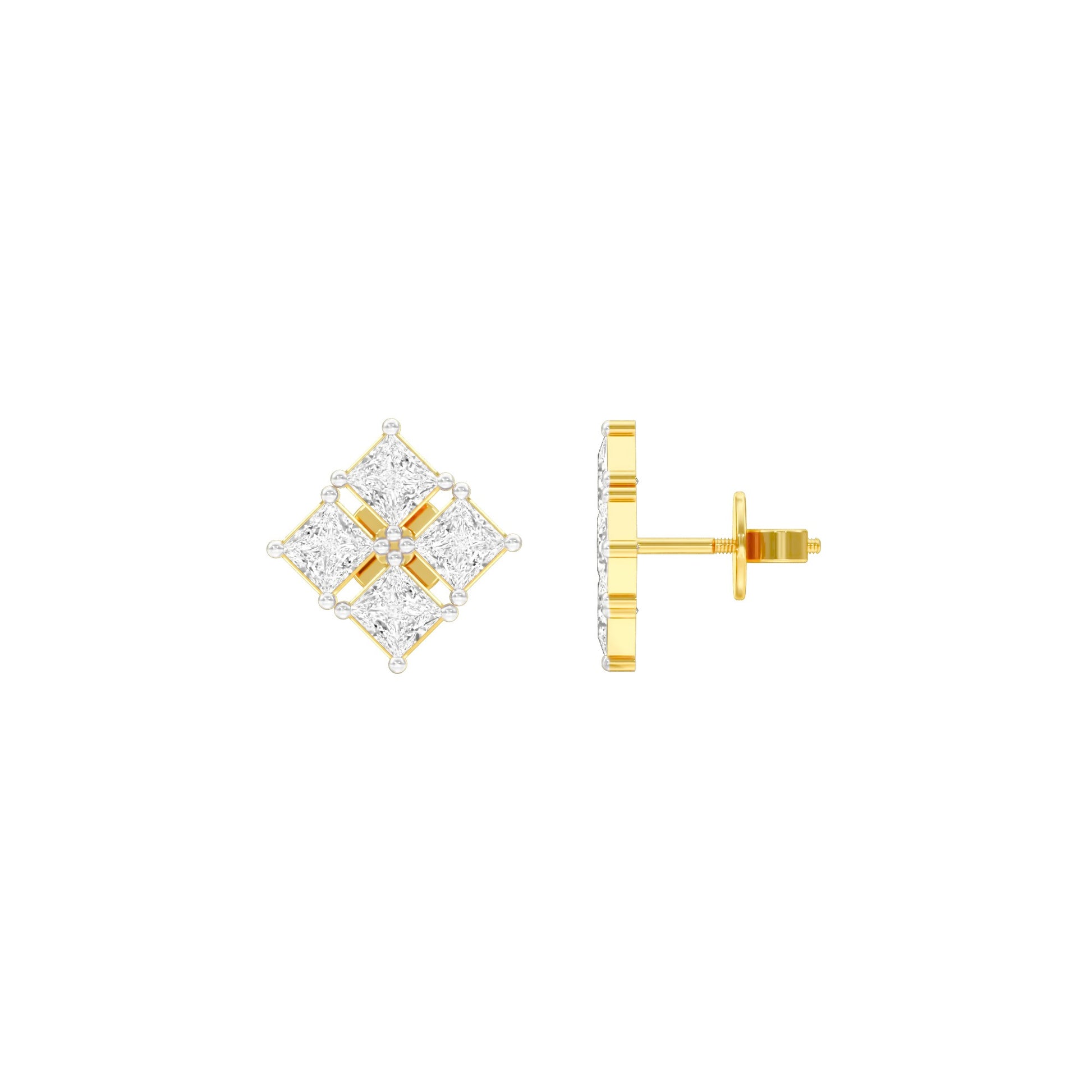 Silent Stars Diamond Stud Earrings 18 KT / Yellow Gold