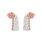 Gleam Block Diamond Stud Earrings 18 KT / Rose Gold