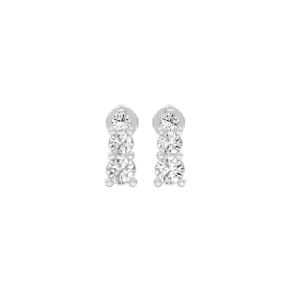 Gleam Block Diamond Stud Earrings 18 KT / White Gold