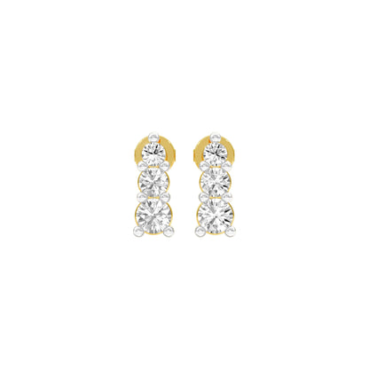 Gleam Block Diamond Stud Earrings 18 KT / Yellow Gold