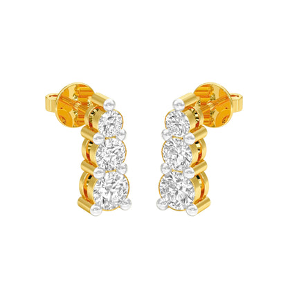 Gleam Block Diamond Stud Earrings 18 KT / Yellow Gold