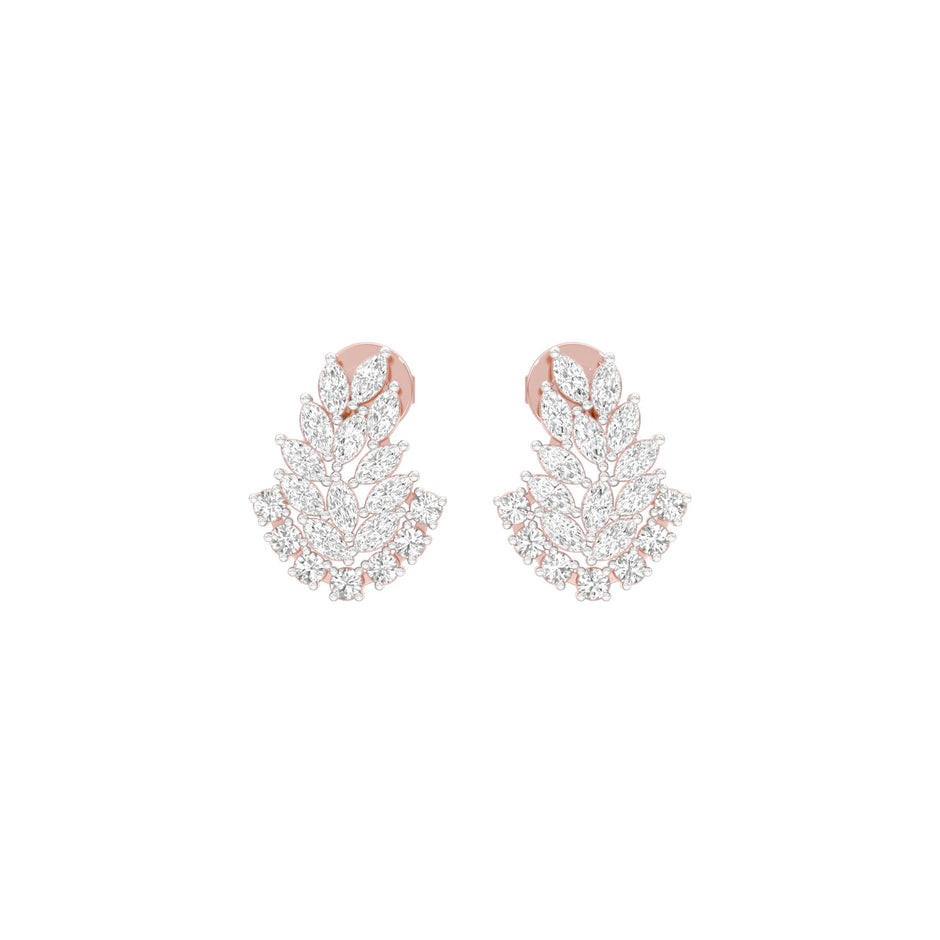 Spark Bar Diamond Bali Earrings 18 KT / Rose Gold