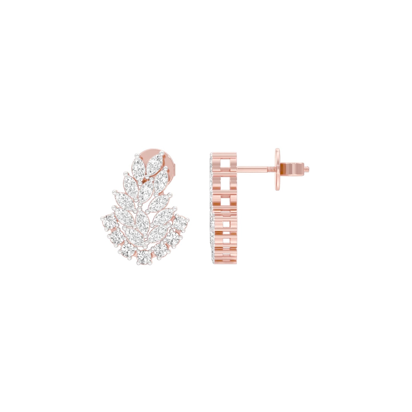 Spark Bar Diamond Bali Earrings 18 KT / Rose Gold