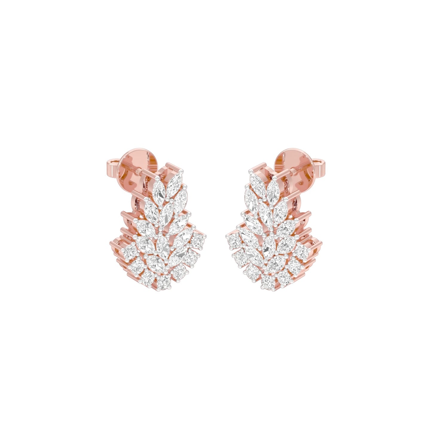 Spark Bar Diamond Bali Earrings 18 KT / Rose Gold
