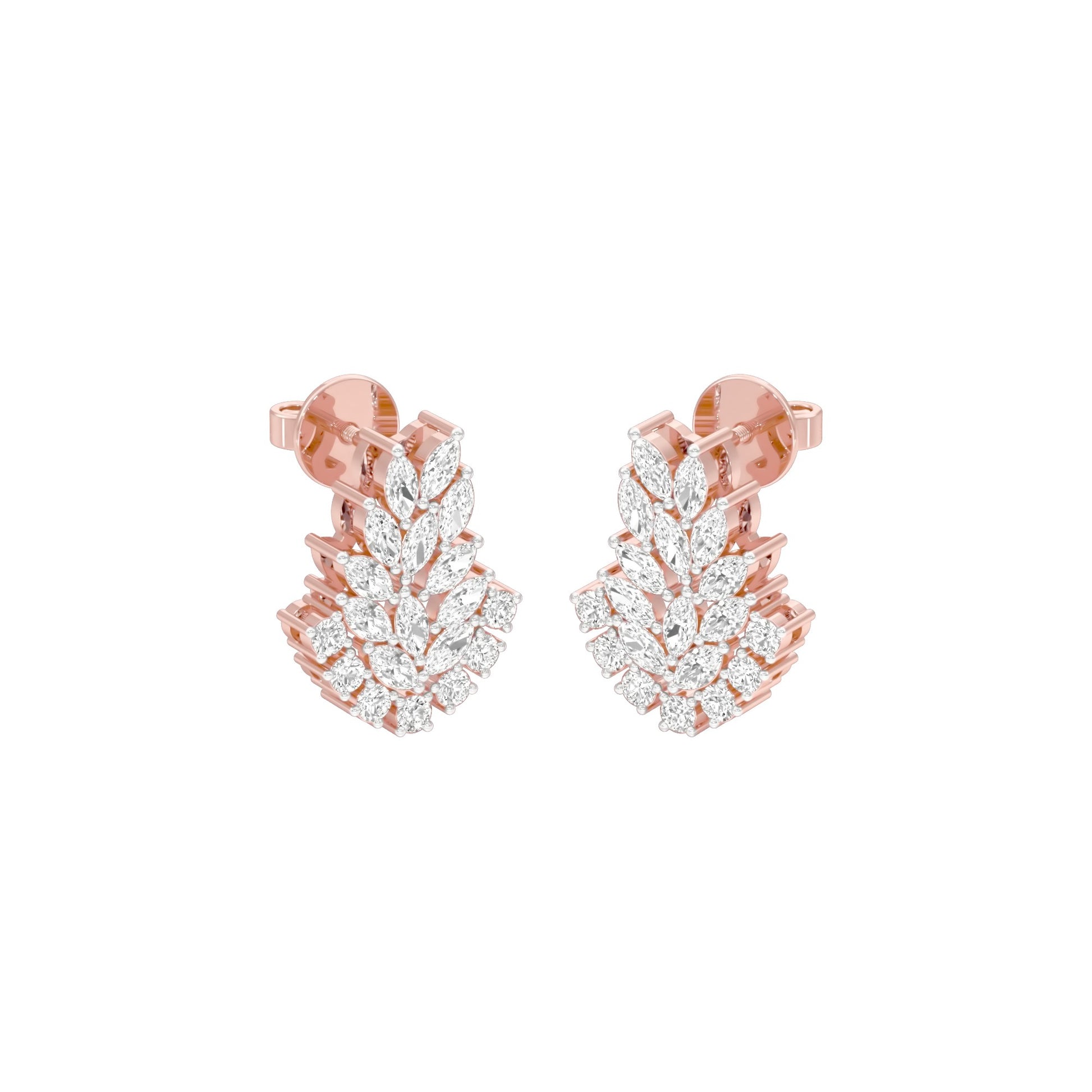 Spark Bar Diamond Bali Earrings 18 KT / Rose Gold