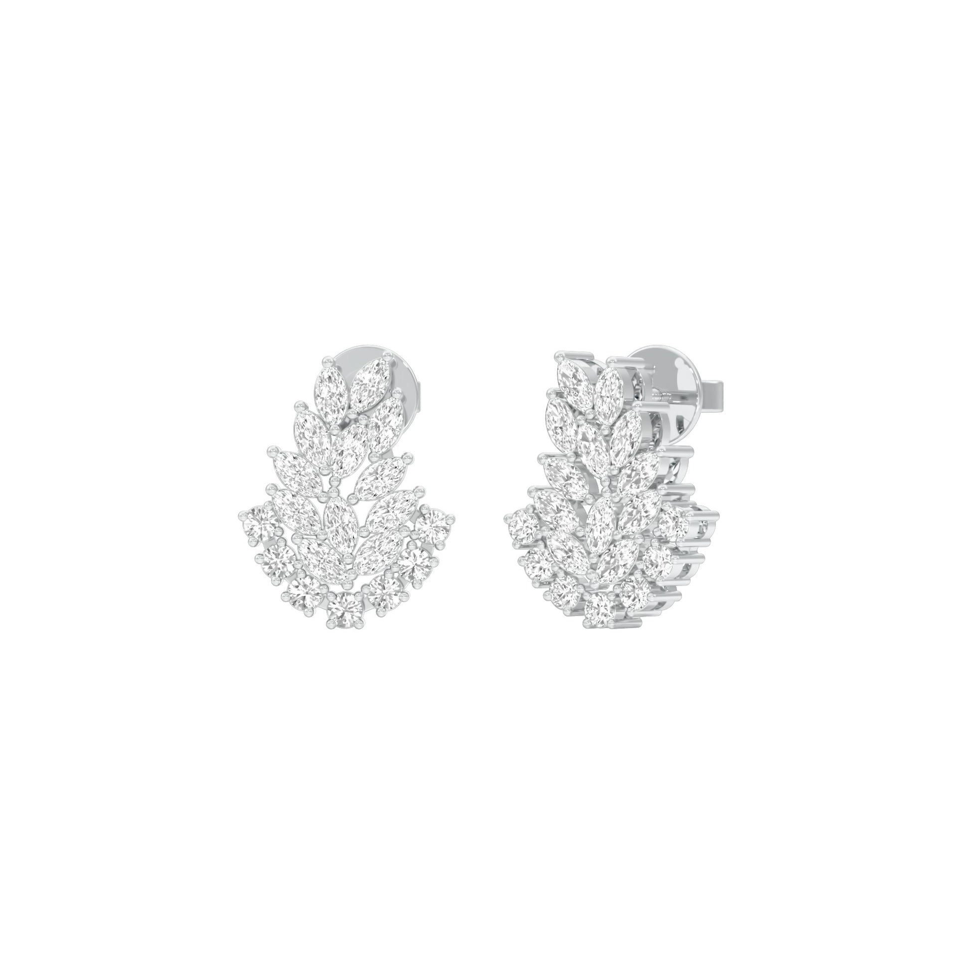 Spark Bar Diamond Bali Earrings 18 KT / White Gold