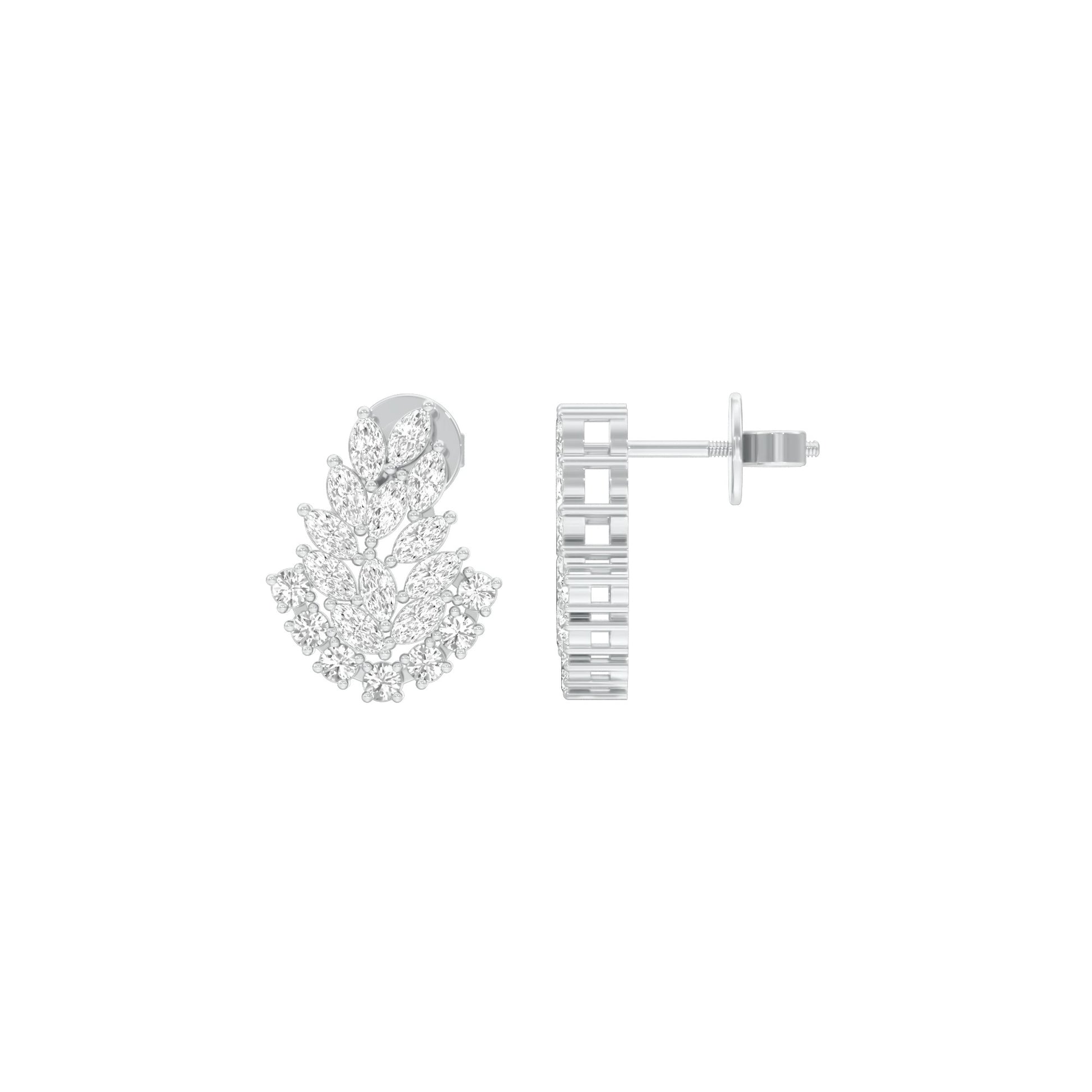 Spark Bar Diamond Bali Earrings 18 KT / White Gold