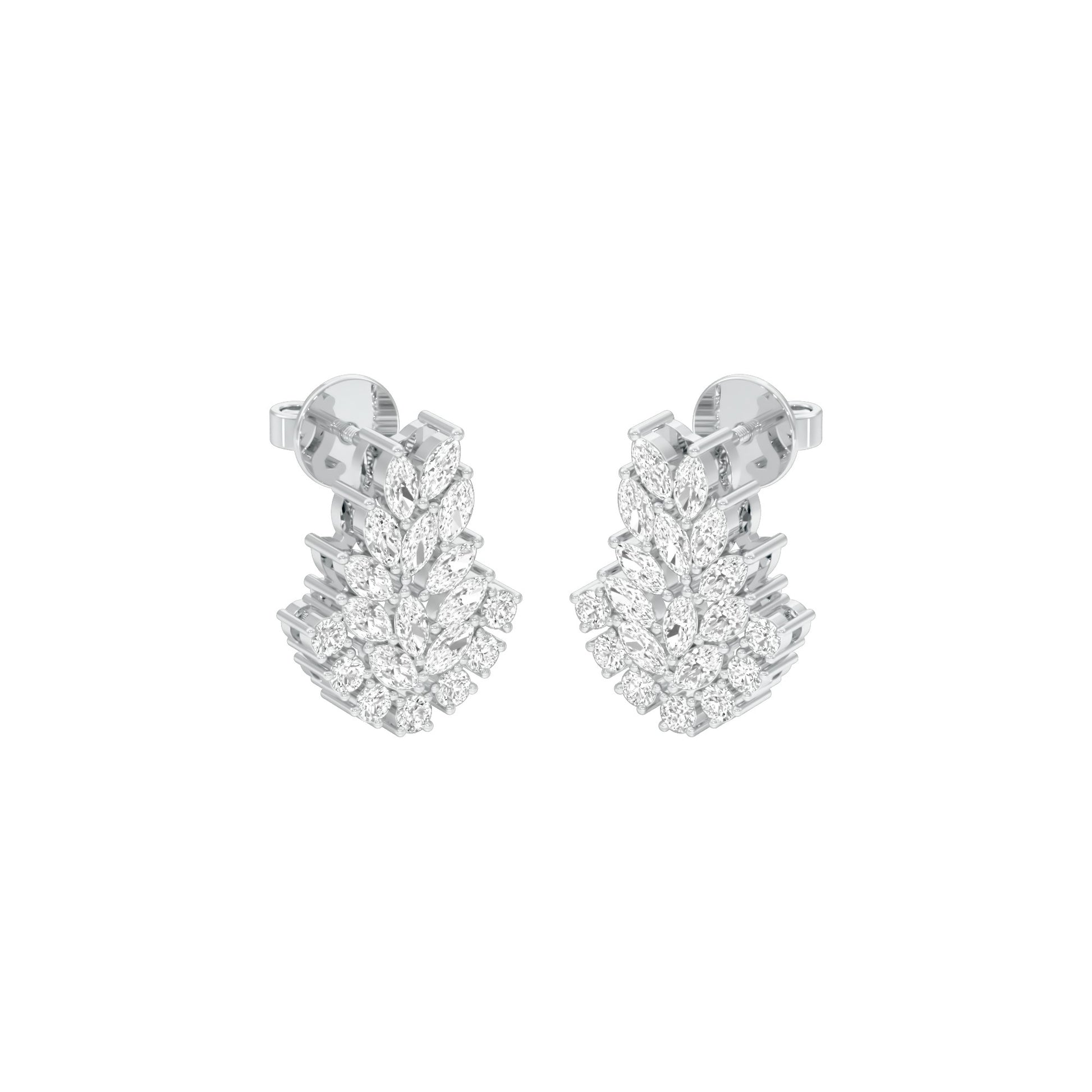 Spark Bar Diamond Bali Earrings 18 KT / White Gold