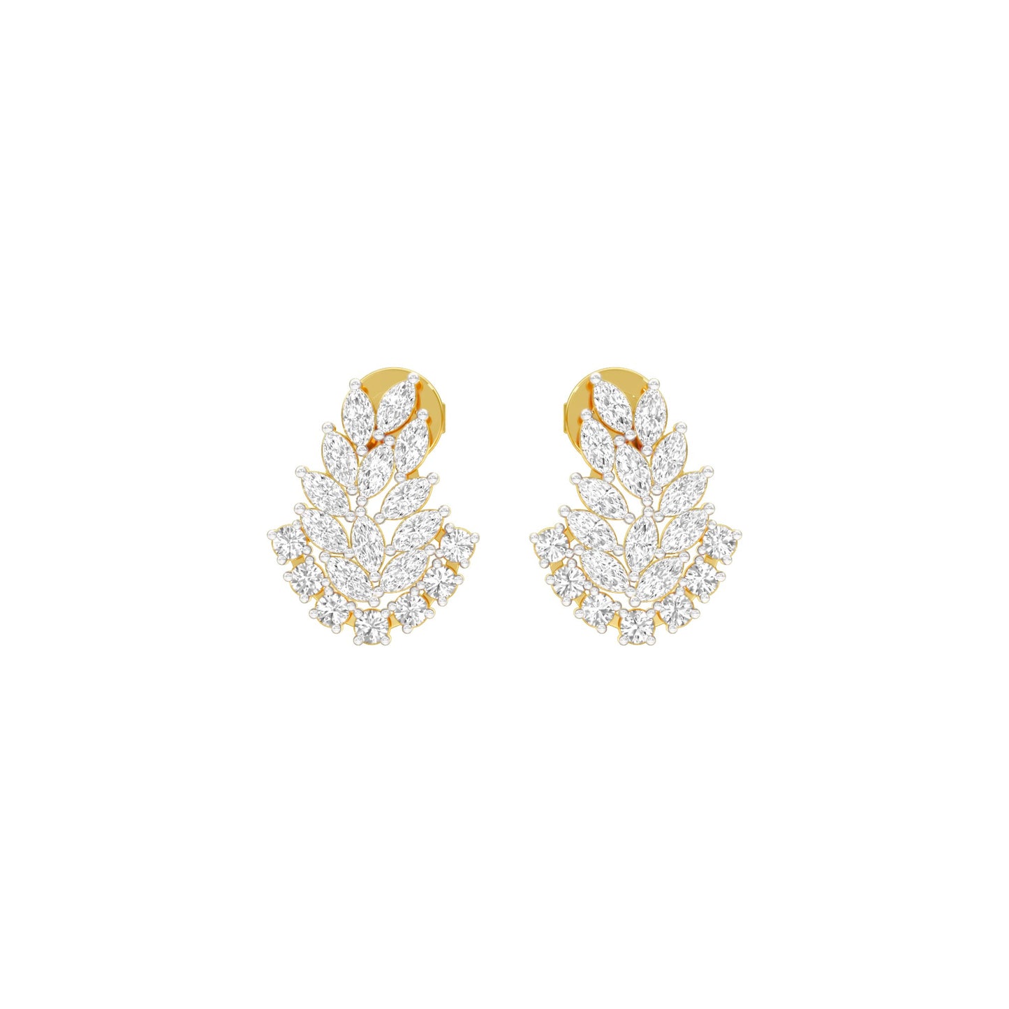 Spark Bar Diamond Bali Earrings 18 KT / Yellow Gold
