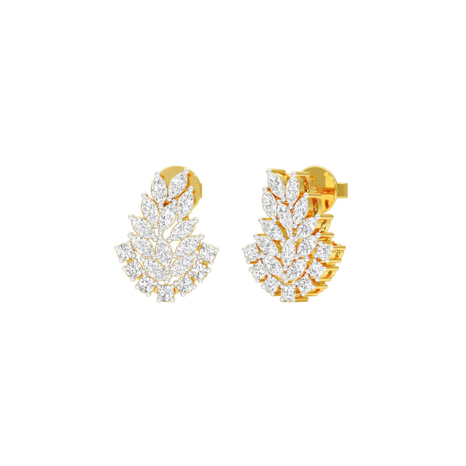 Spark Bar Diamond Bali Earrings 18 KT / Yellow Gold