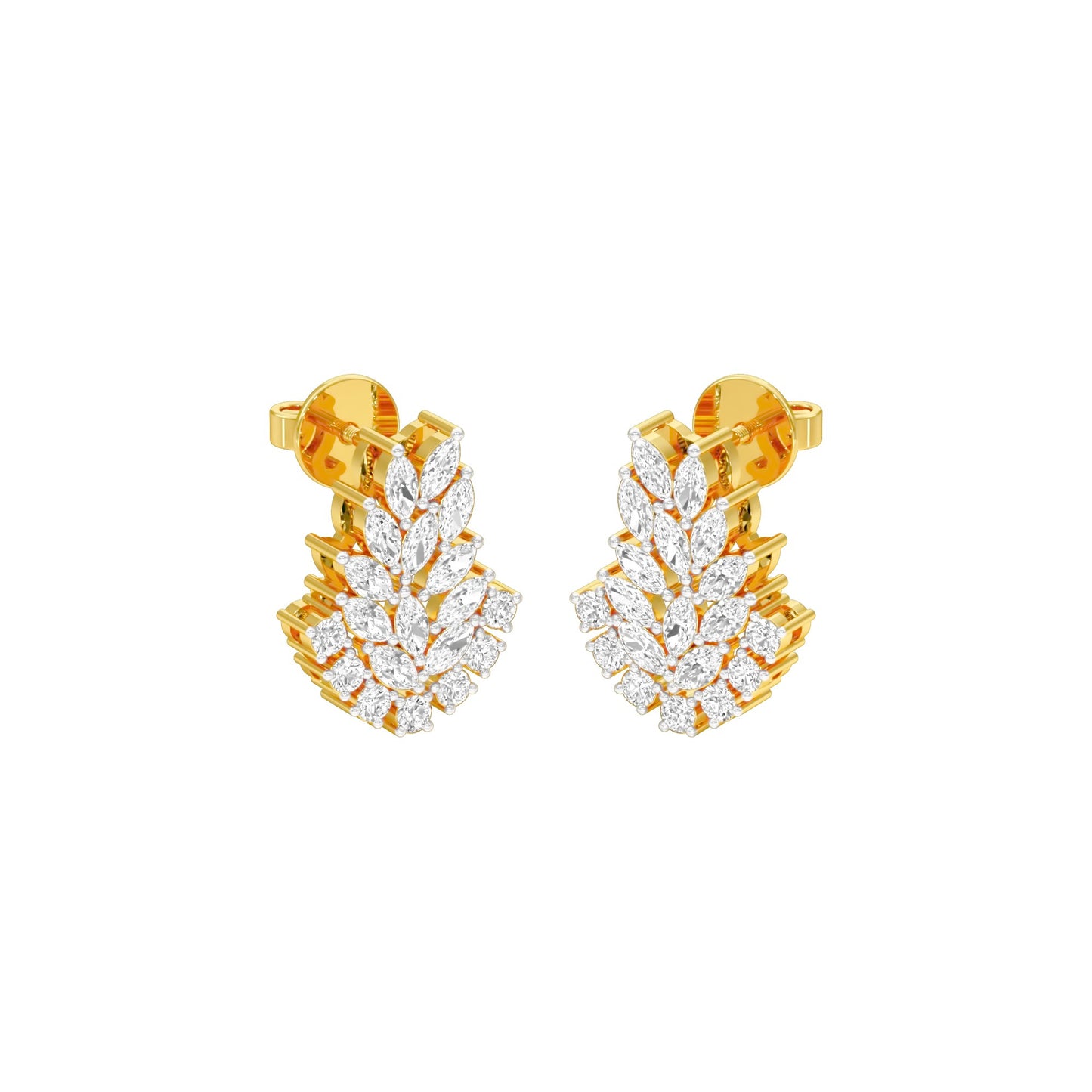 Spark Bar Diamond Bali Earrings 18 KT / Yellow Gold