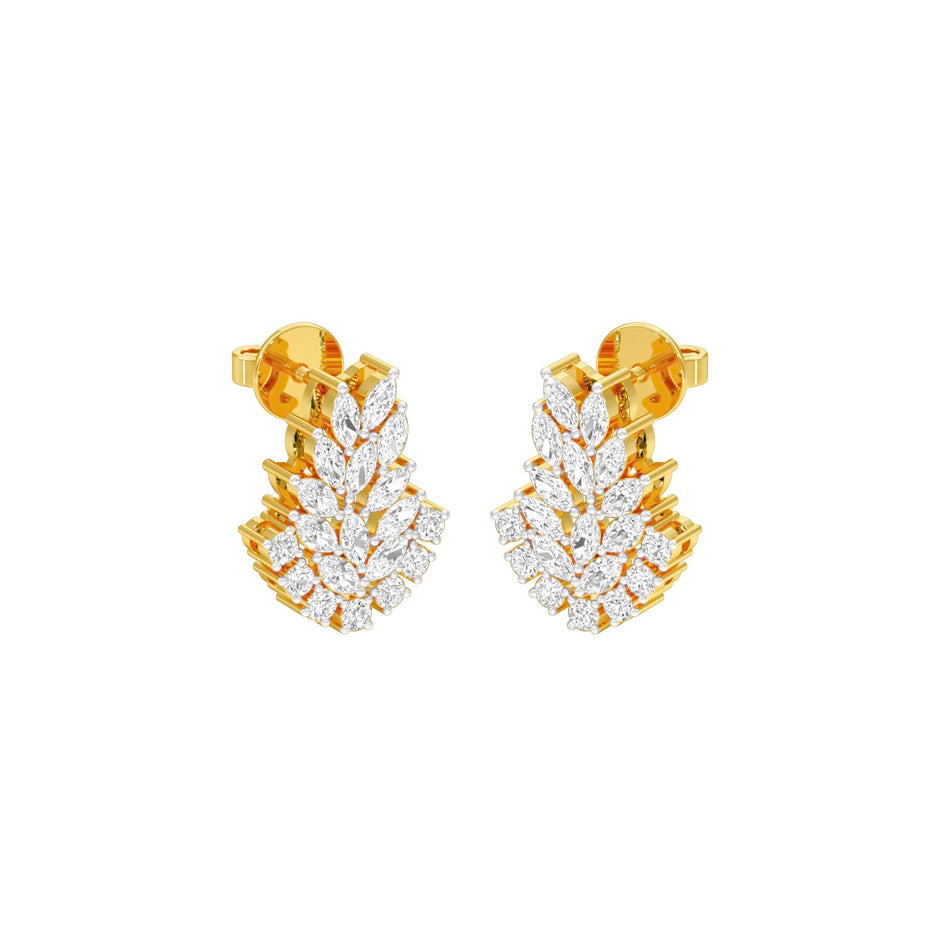Spark Bar Diamond Bali Earrings 18 KT / Yellow Gold