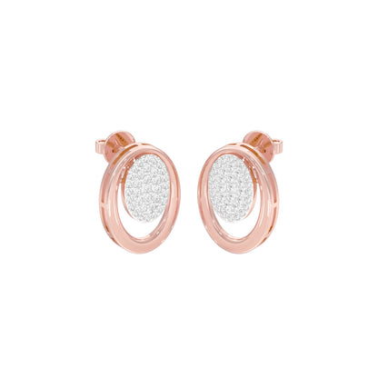 Ripple Light Diamond Stud Earrings 18 KT / Rose Gold