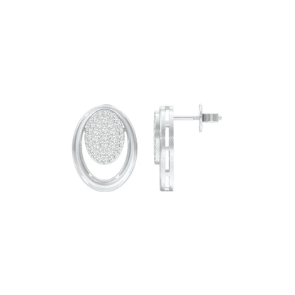Ripple Light Diamond Stud Earrings 18 KT / White Gold