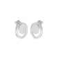 Ripple Light Diamond Stud Earrings 18 KT / White Gold