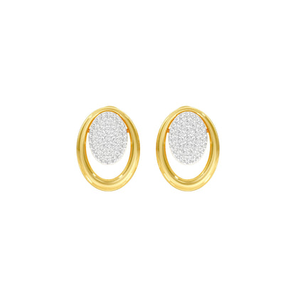 Ripple Light Diamond Stud Earrings 18 KT / Yellow Gold