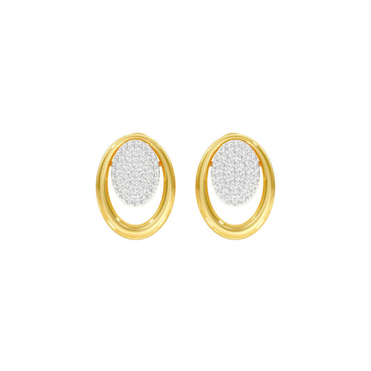 Ripple Light Diamond Stud Earrings 18 KT / Yellow Gold
