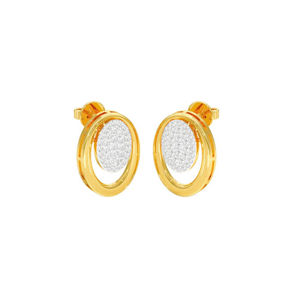 Ripple Light Diamond Stud Earrings 18 KT / Yellow Gold