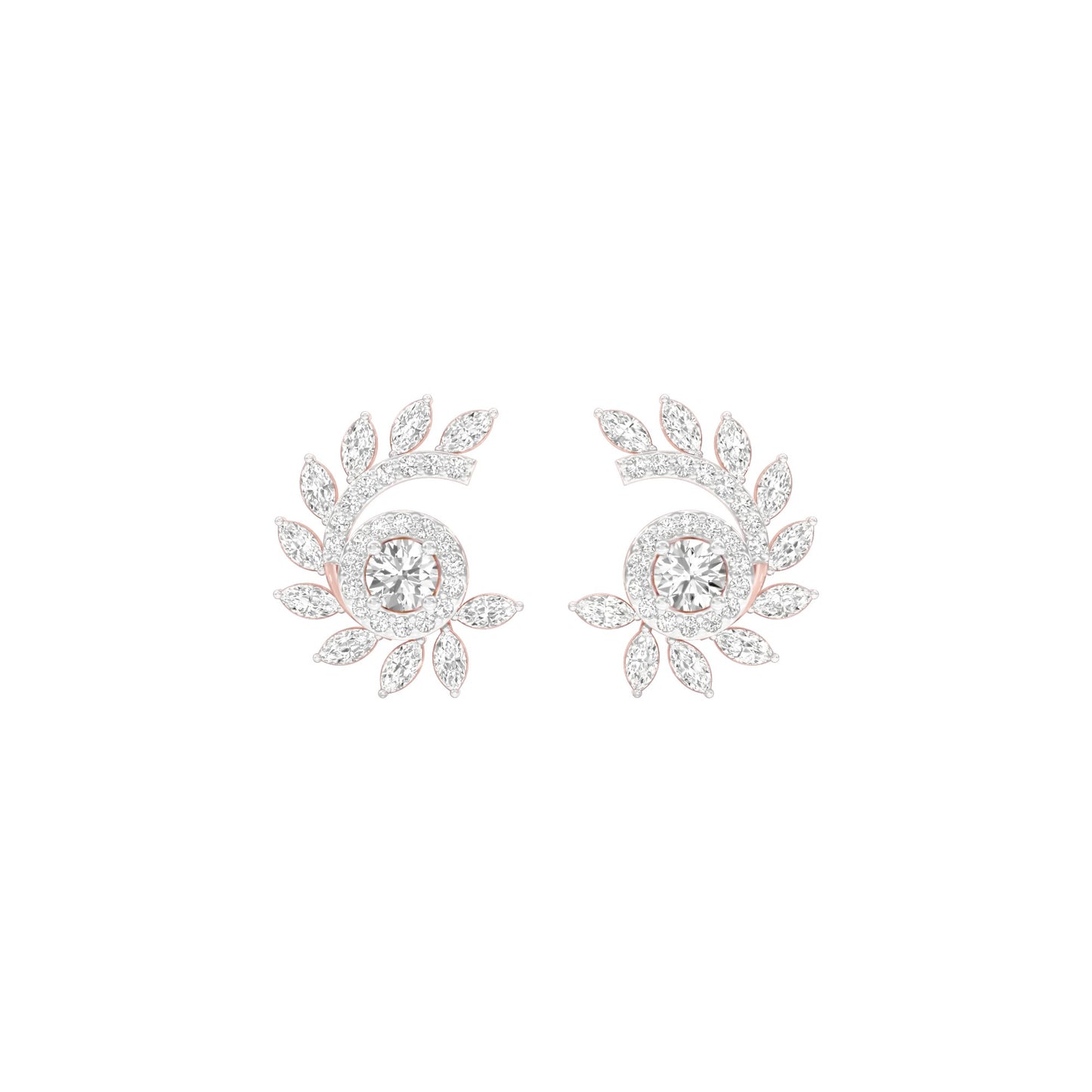 Mirage Twist Diamond Stud Earrings 18 KT / Rose Gold