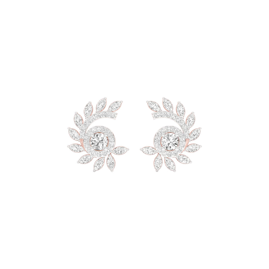 Mirage Twist Diamond Stud Earrings 18 KT / Rose Gold