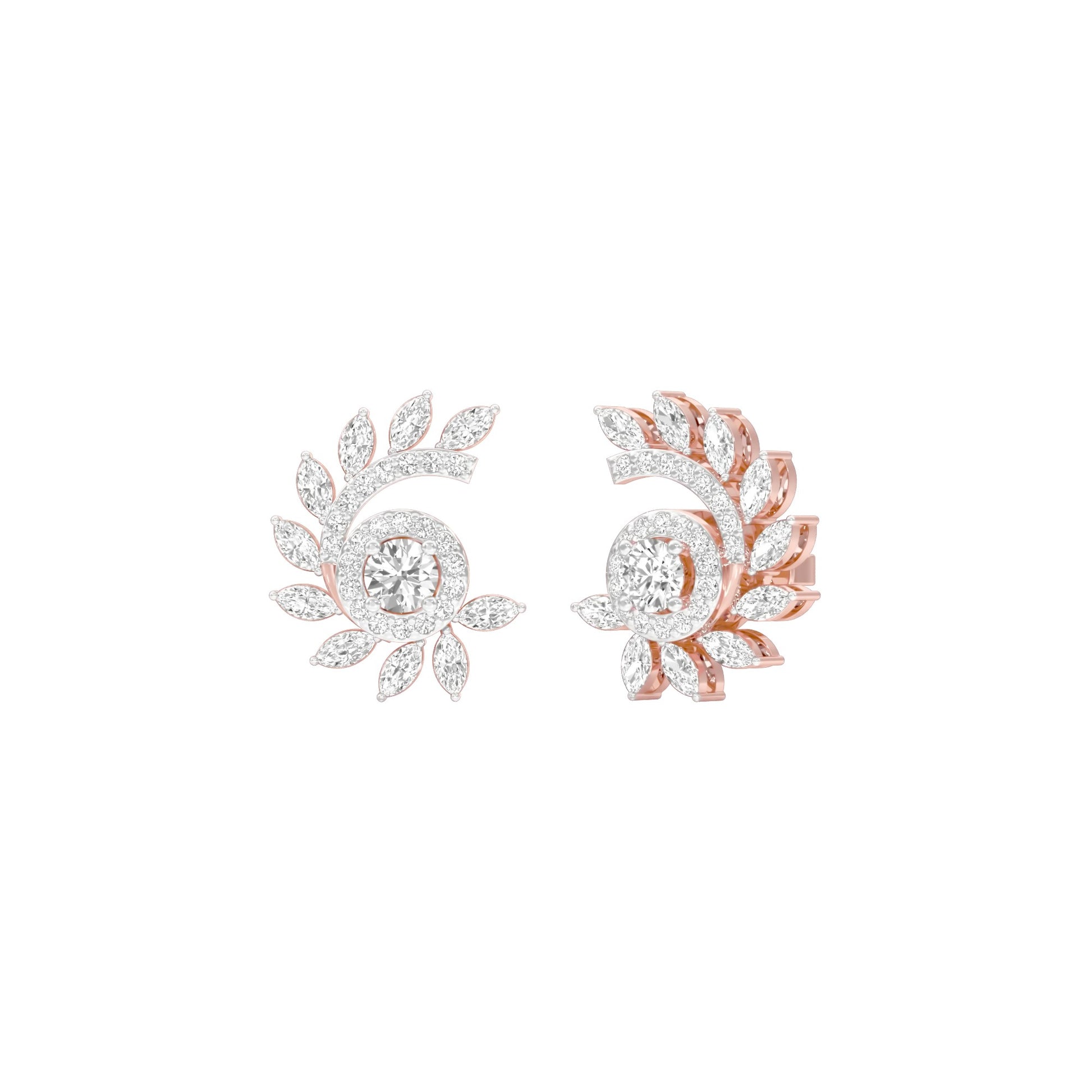 Mirage Twist Diamond Stud Earrings 18 KT / Rose Gold