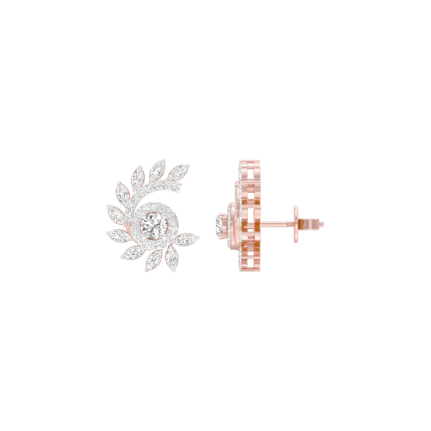 Mirage Twist Diamond Stud Earrings 18 KT / Rose Gold