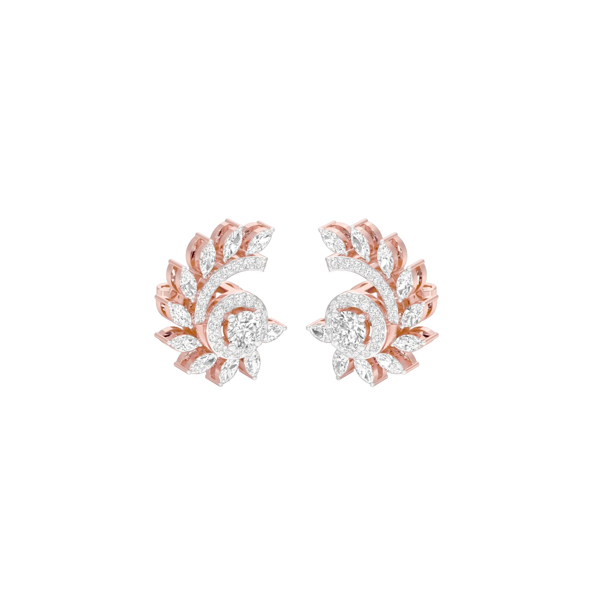 Mirage Twist Diamond Stud Earrings 18 KT / Rose Gold
