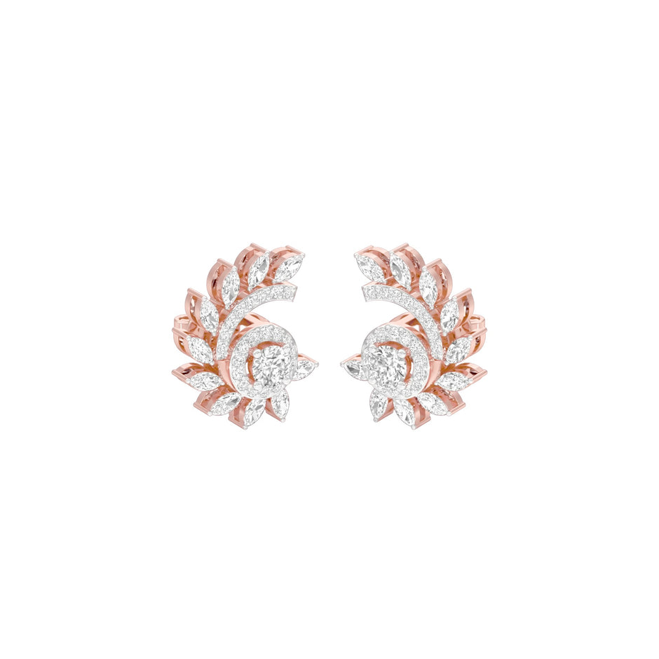 Mirage Twist Diamond Stud Earrings 18 KT / Rose Gold