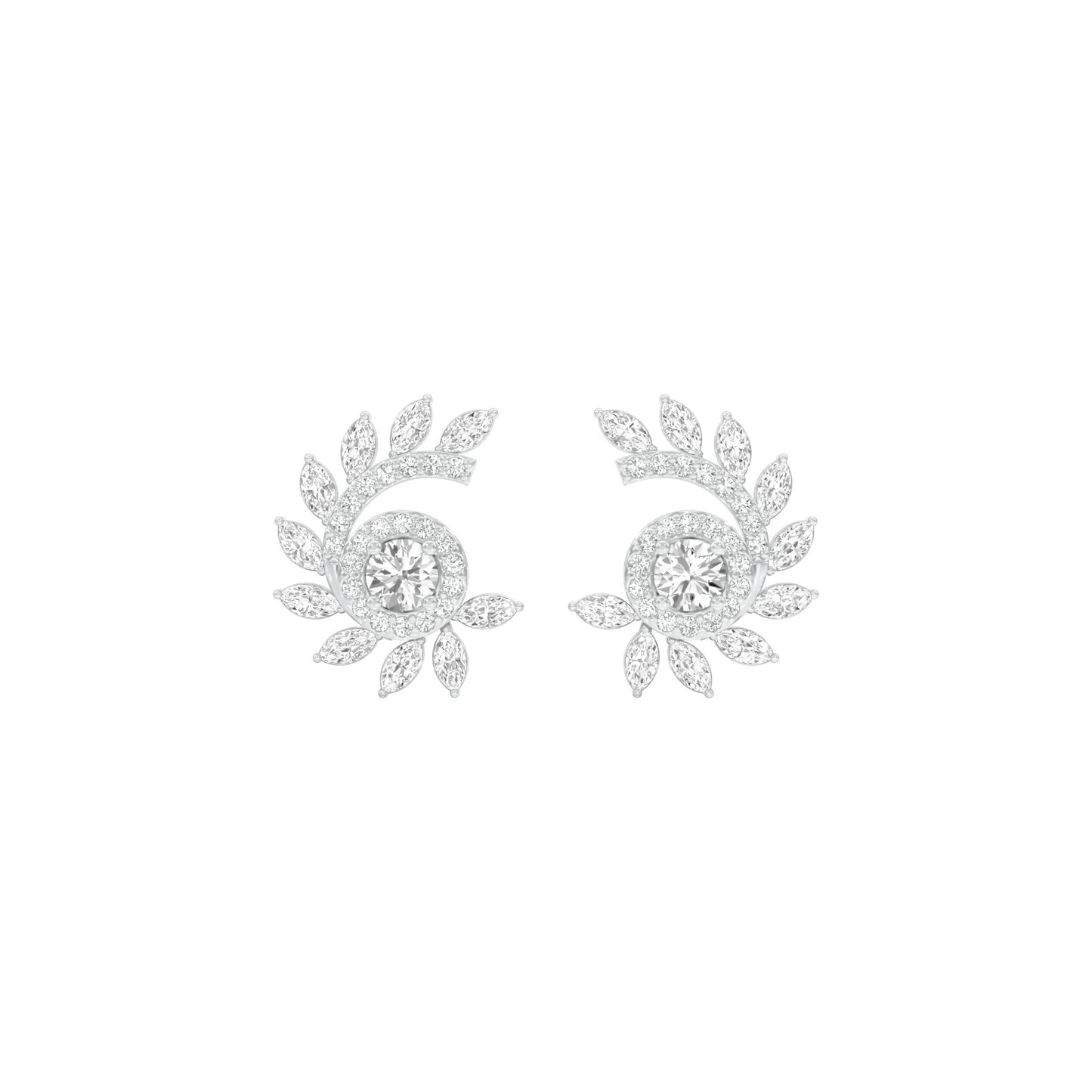 Mirage Twist Diamond Stud Earrings 18 KT / White Gold