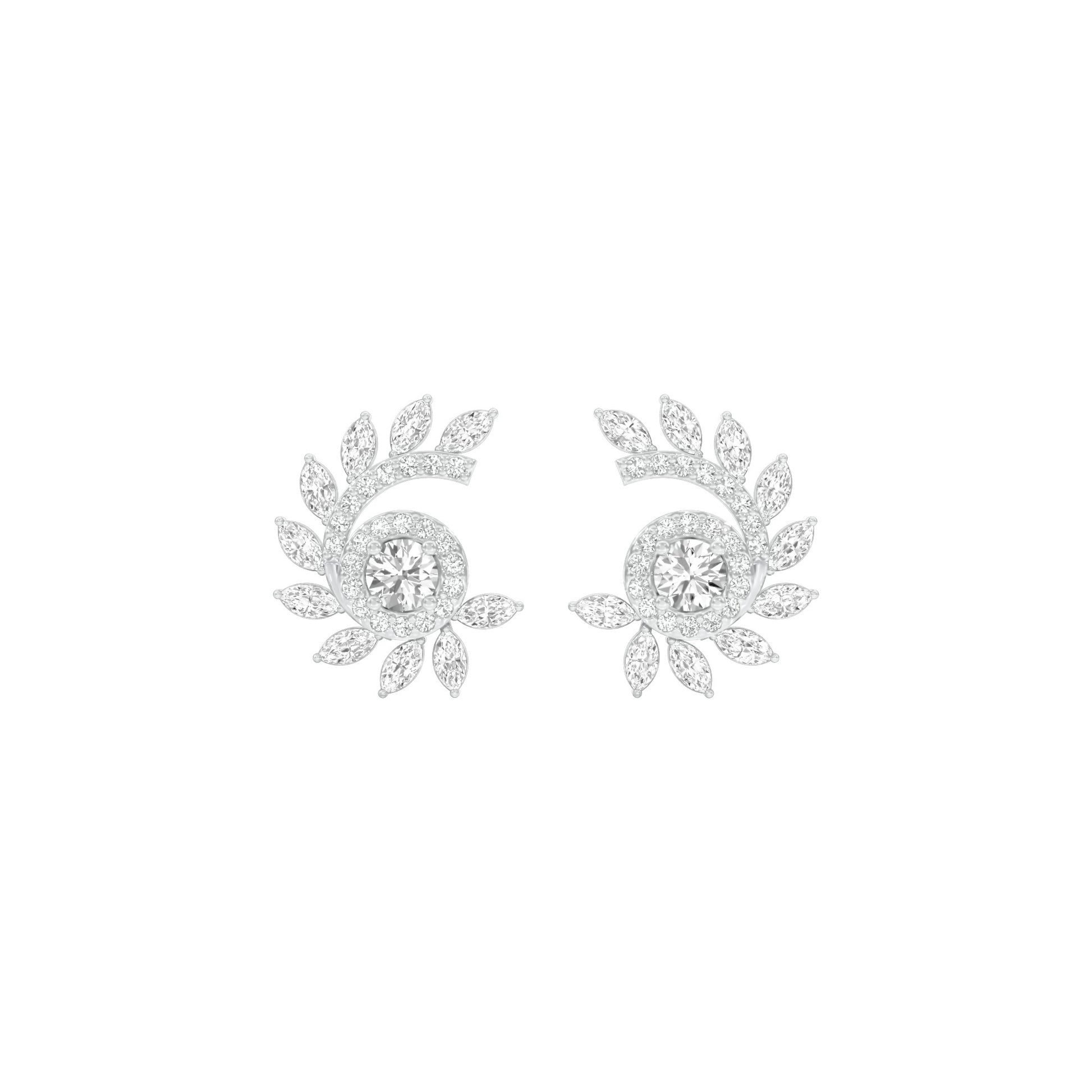 Mirage Twist Diamond Stud Earrings 18 KT / White Gold