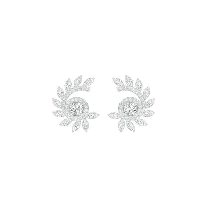 Mirage Twist Diamond Stud Earrings 18 KT / White Gold