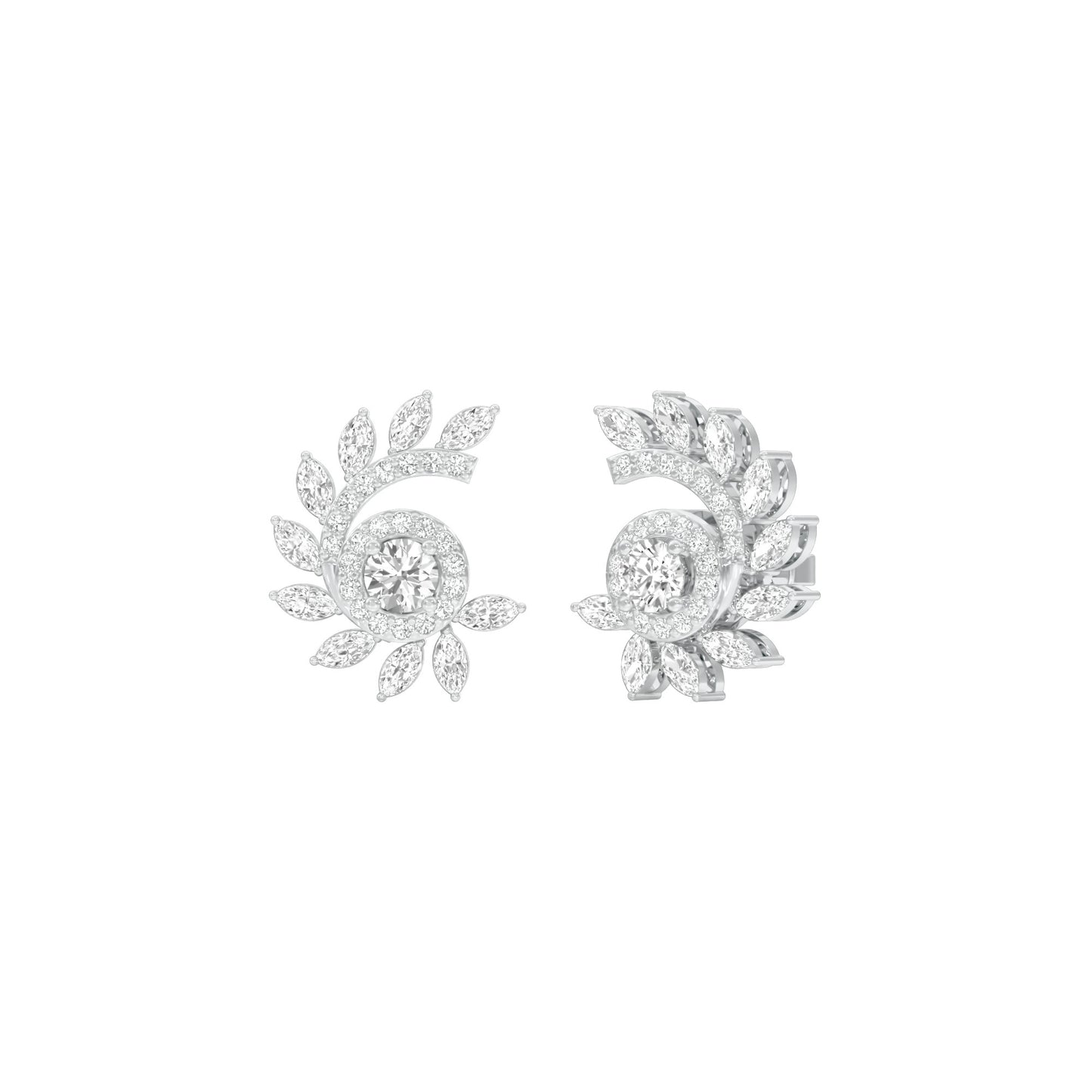 Mirage Twist Diamond Stud Earrings 18 KT / White Gold