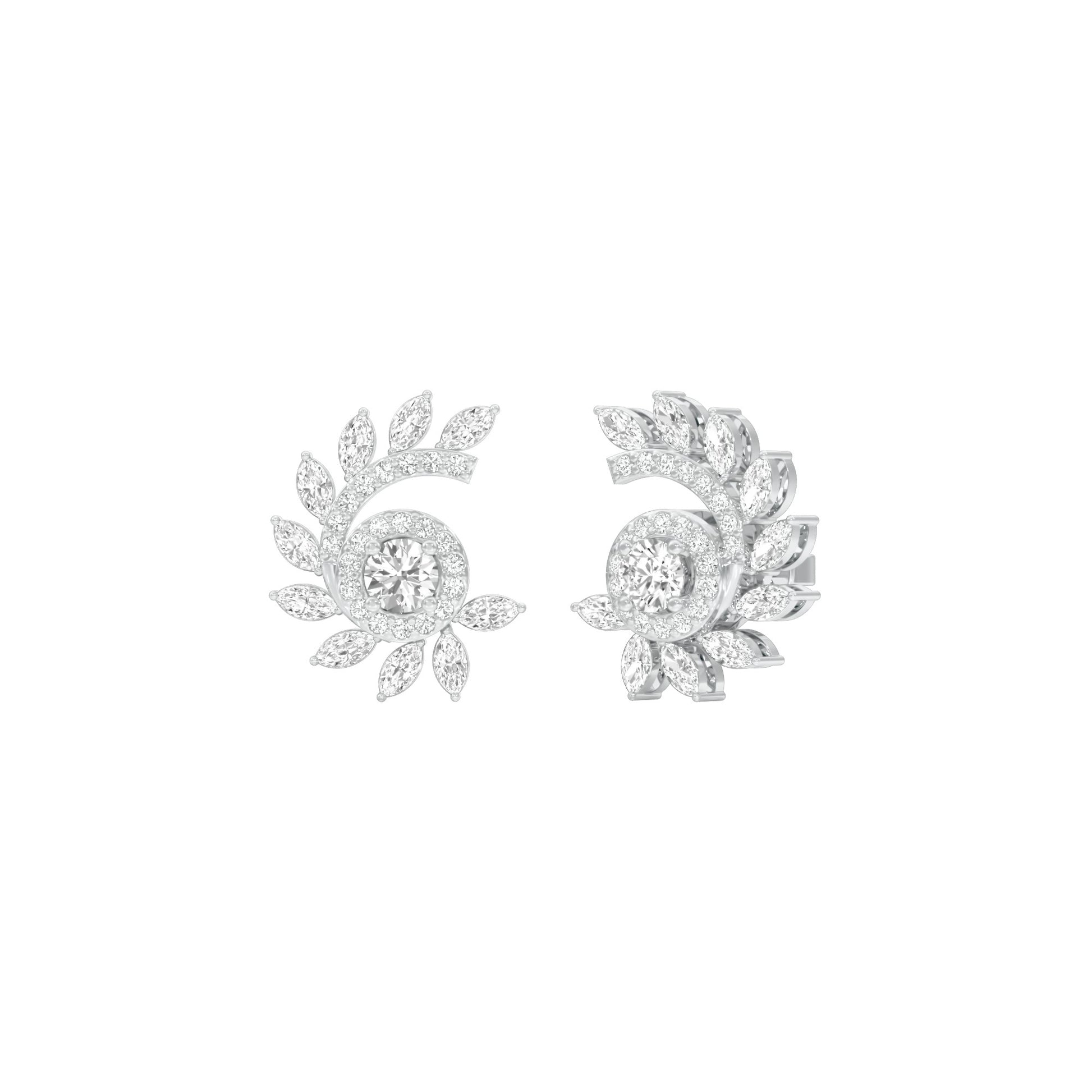 Mirage Twist Diamond Stud Earrings 18 KT / White Gold