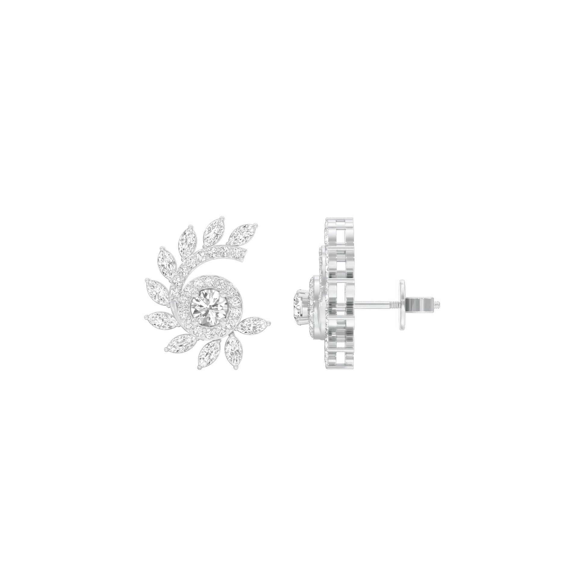 Mirage Twist Diamond Stud Earrings 18 KT / White Gold
