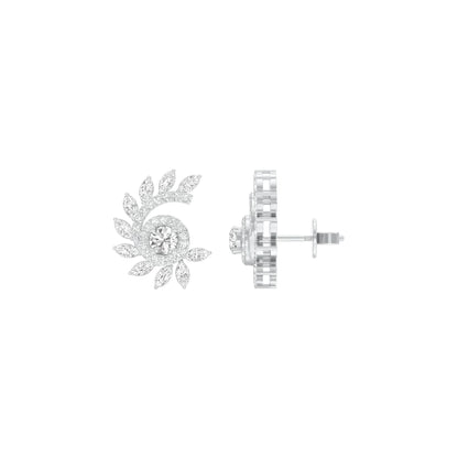 Mirage Twist Diamond Stud Earrings 18 KT / White Gold