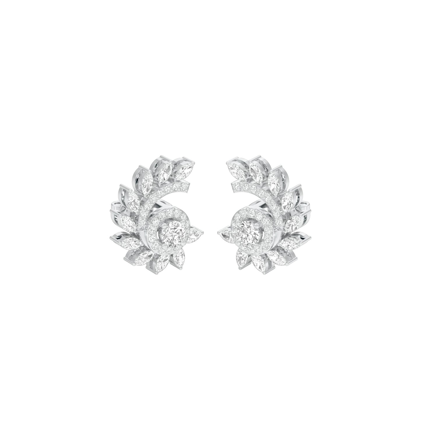 Mirage Twist Diamond Stud Earrings 18 KT / White Gold
