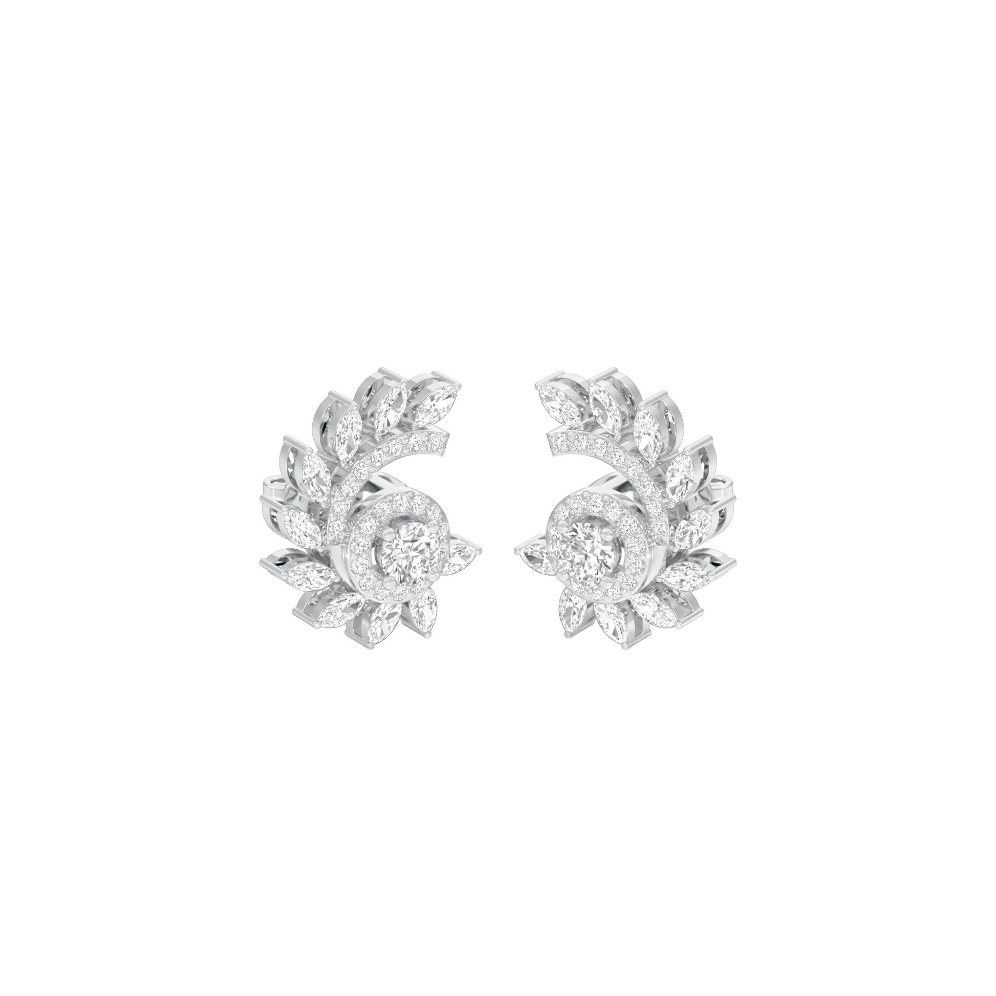Mirage Twist Diamond Stud Earrings 18 KT / White Gold