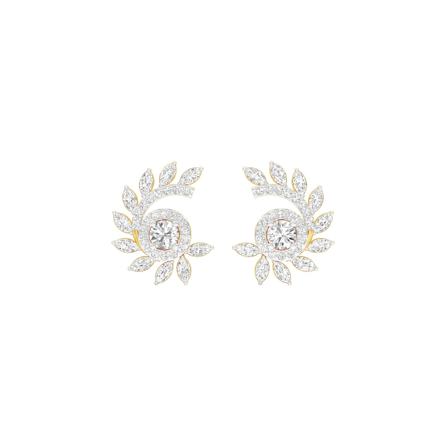 Mirage Twist Diamond Stud Earrings 18 KT / Yellow Gold