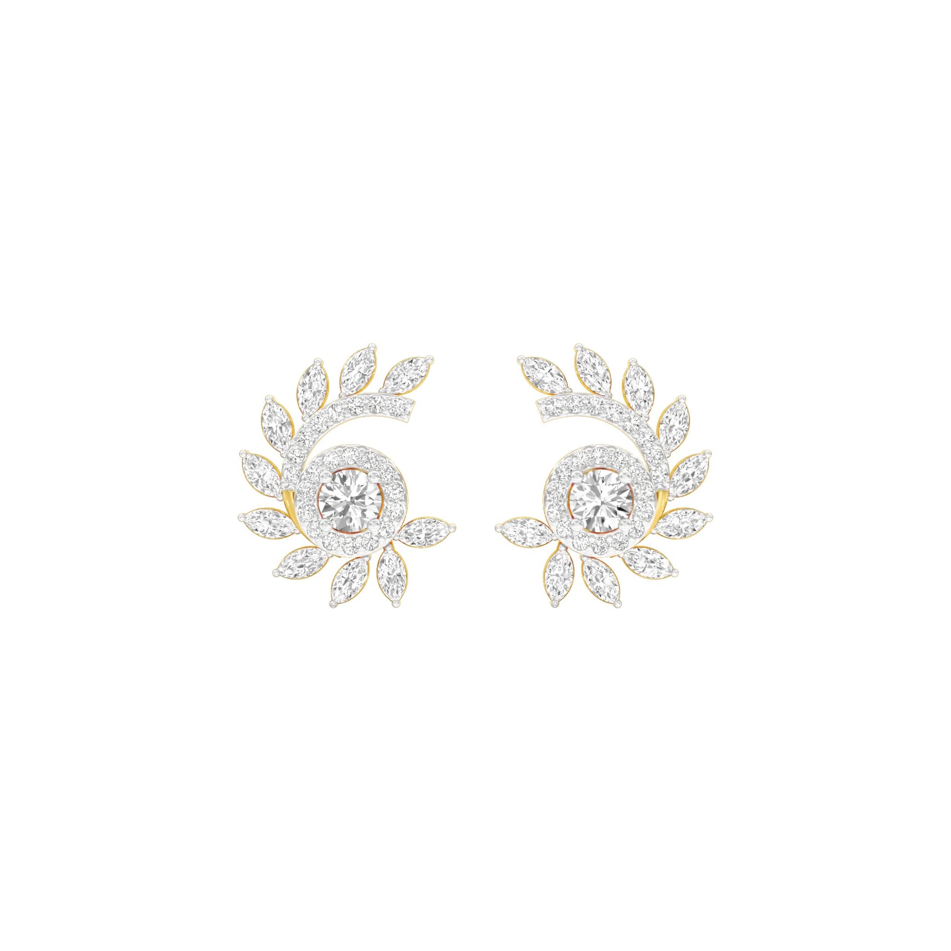 Mirage Twist Diamond Stud Earrings 18 KT / Yellow Gold