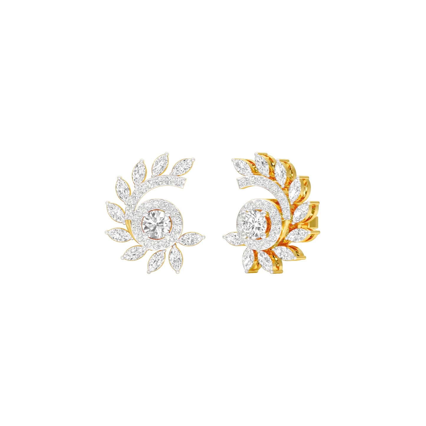 Mirage Twist Diamond Stud Earrings 18 KT / Yellow Gold