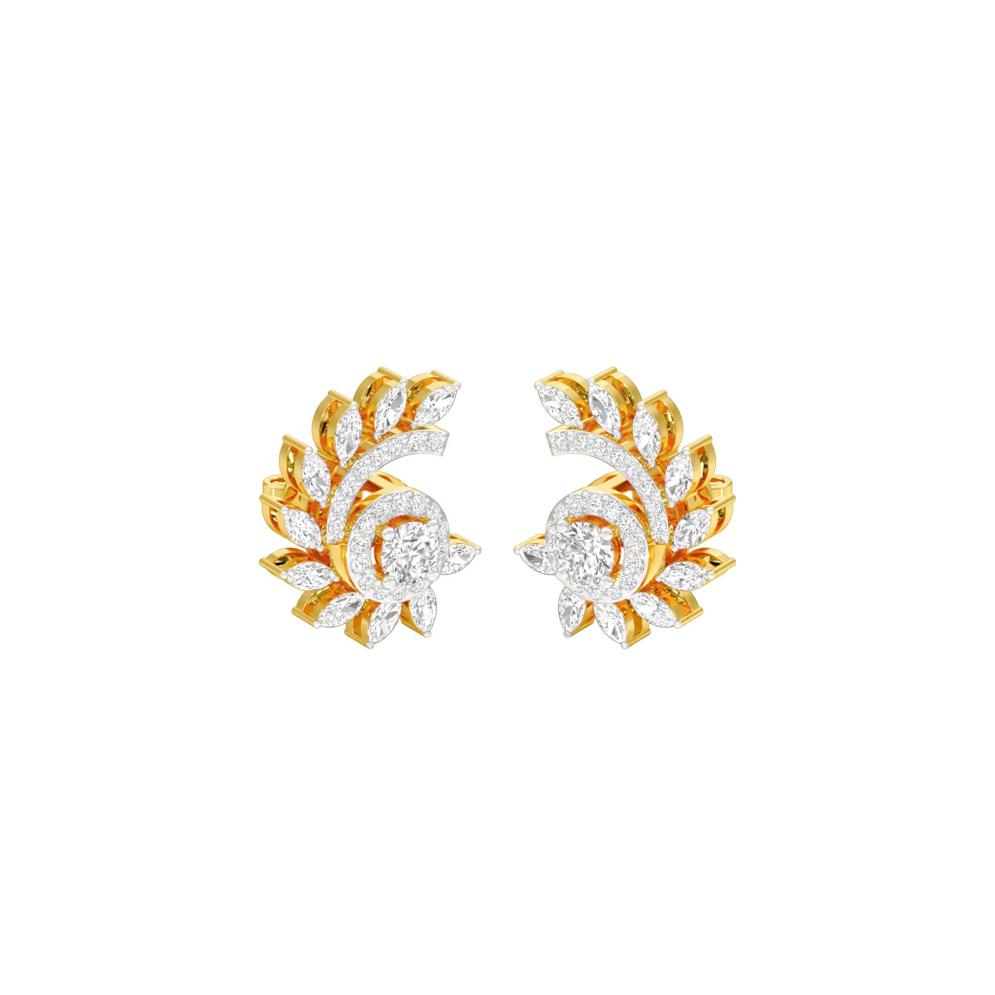 Mirage Twist Diamond Stud Earrings 18 KT / Yellow Gold