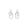 Tapered Curl Diamond Stud Earrings 18 KT / White Gold