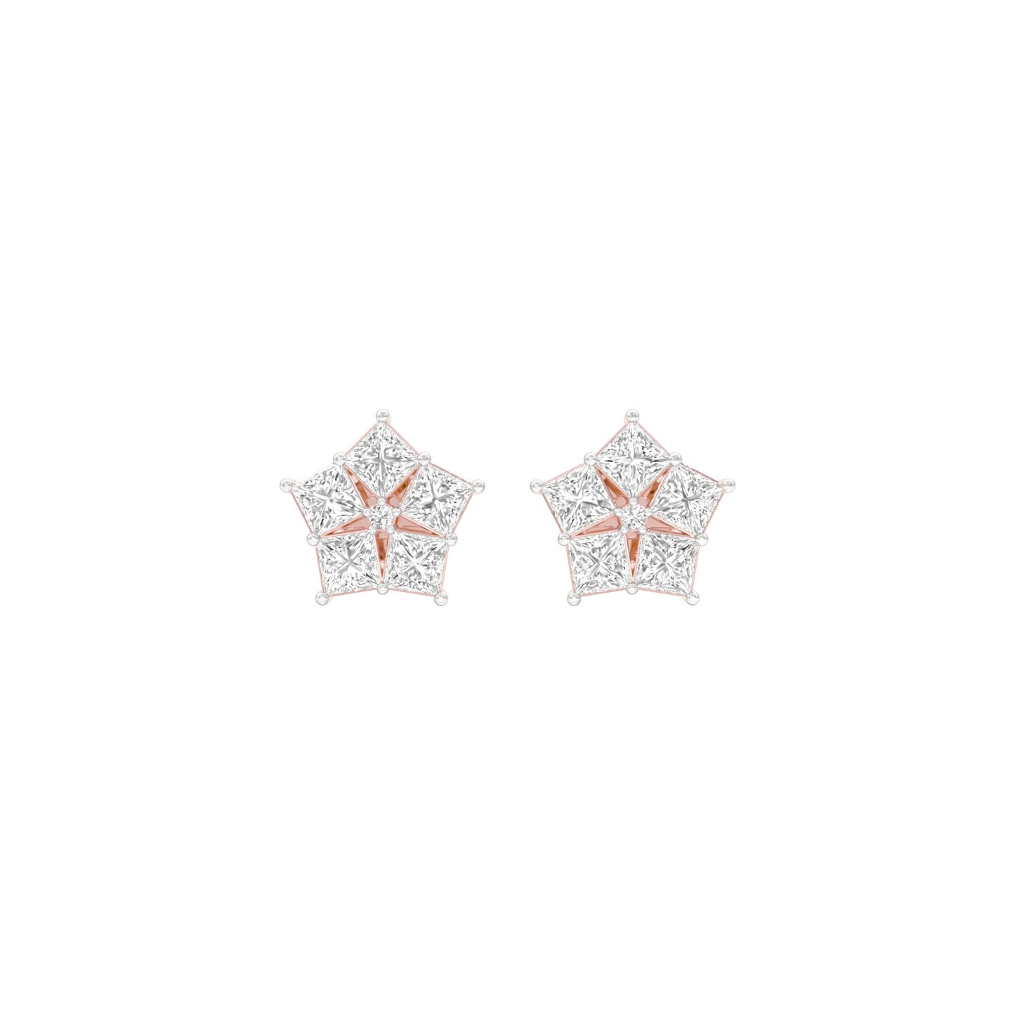 Tiny Stars Diamond Stud Earrings 18 KT / Rose Gold