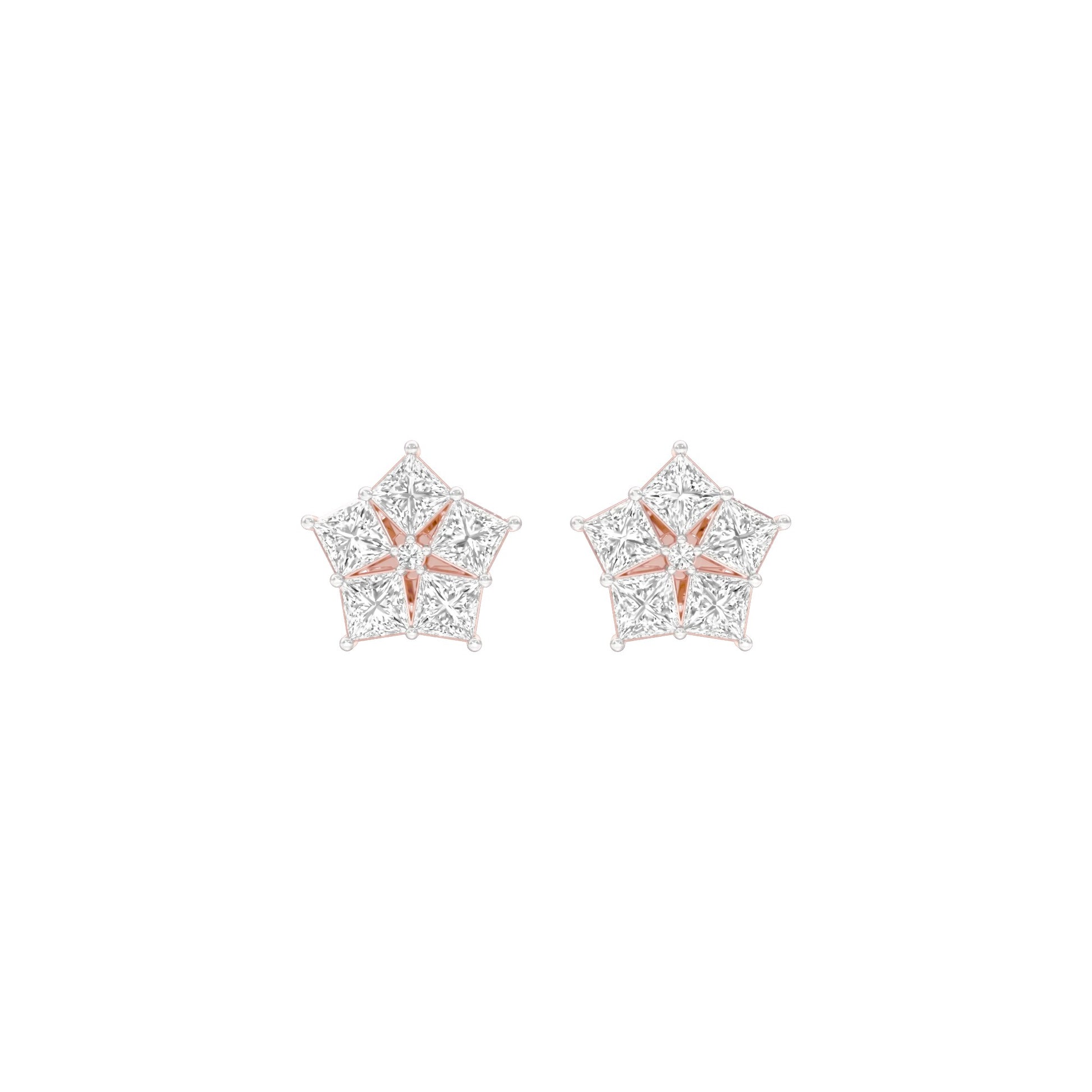Tiny Stars Diamond Stud Earrings 18 KT / Rose Gold