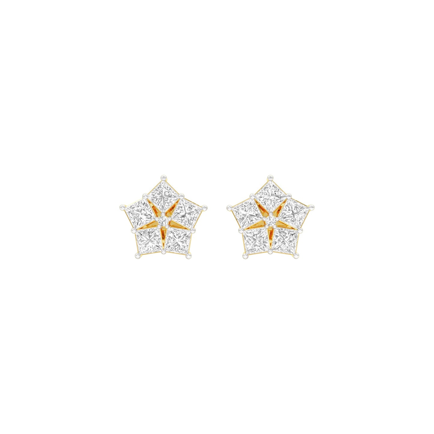 Tiny Stars Diamond Stud Earrings 18 KT / Yellow Gold