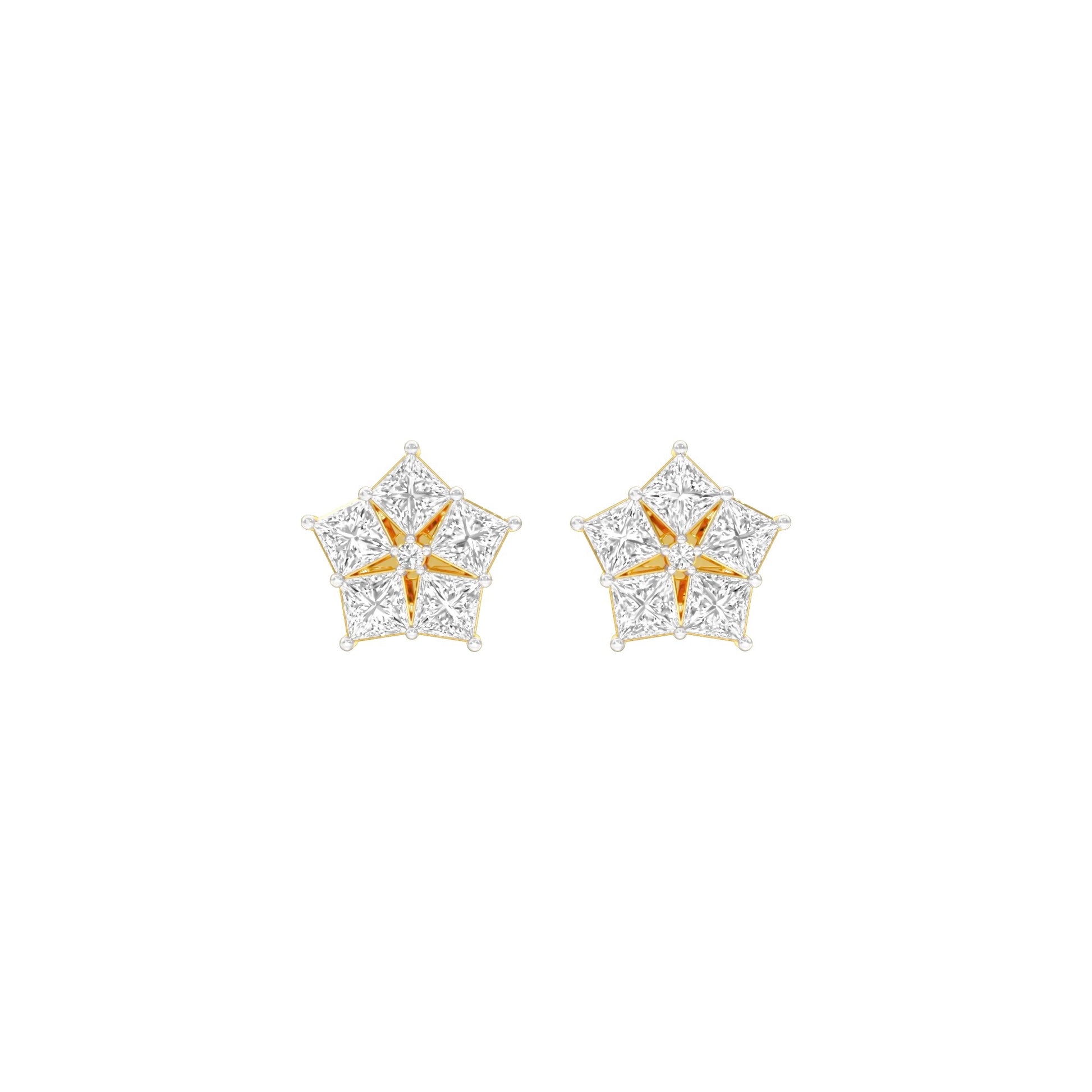 Tiny Stars Diamond Stud Earrings 18 KT / Yellow Gold