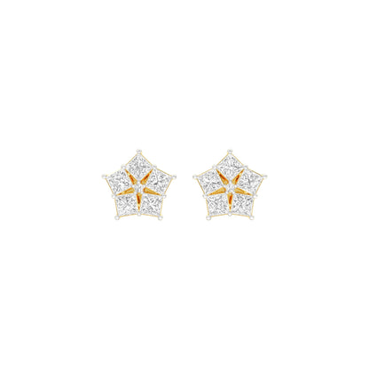 Tiny Stars Diamond Stud Earrings 18 KT / Yellow Gold