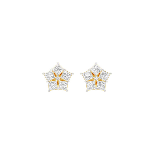 Tiny Stars Diamond Stud Earrings 18 KT / Yellow Gold