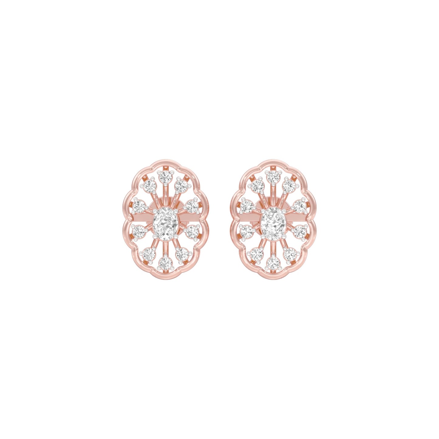 OrnaFlare Diamond Stud Earrings 18 KT / Rose Gold