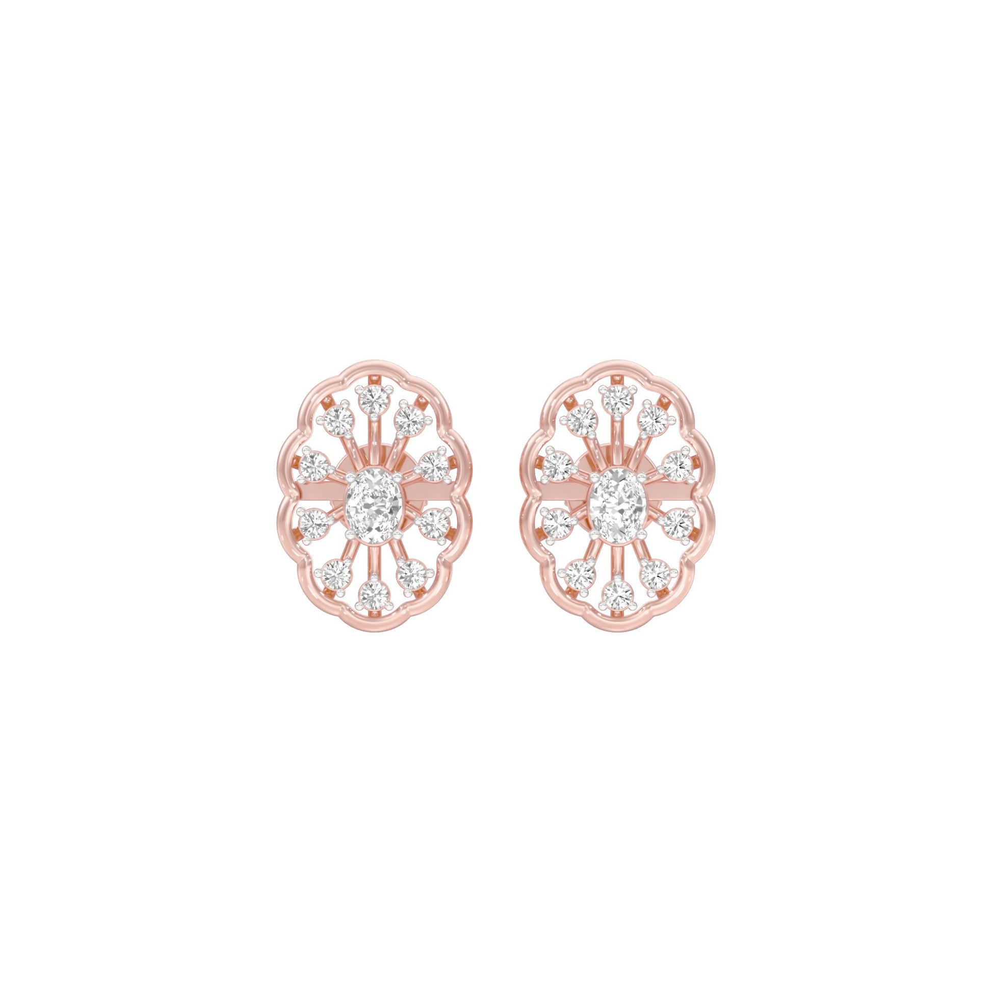 OrnaFlare Diamond Stud Earrings 18 KT / Rose Gold
